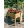 Verhoogde houten plantenbak 50x100cm voor tuin met zaden Basil Aanbod