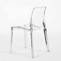 Ronde salontafel wit 70x70 cm met stalen onderstel en 2 transparante stoelen Femme Fatale Spectre Prijs