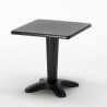 Vierkante salontafel zwart 70x70 cm met stalen onderstel en 2 transparante stoelen Dune Balcony Karakteristieken