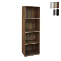 Houten boekenrek kantoor of woonkamer 4 planken 40x132 cm Duval Aanbieding
