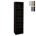 Hoge houten boekenkast 5 planken woonkamer kantoor 40x172 cm Darren Korting