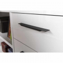 Glanzend wit hoekbureau met 3 laden 170x140cm Glassy Kortingen