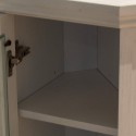 Elektrische hoekhaard vloerstaand in wit hout L126 x D78 x H83 Madison Voorraad