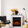 Elektrische haard vrijstaand hout wit L 89,5 x H 90,5 x D 28 Jefferson Aanbieding