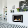 Moderne inbouw bio-ethanolhaard voor wand, zwart glas en staal Pechino Aanbieding