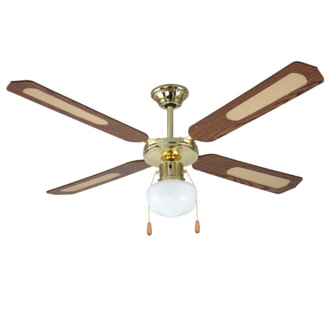 Plafondventilator 4 bladen met verlichting 70W hout klassiek design Wind Aanbieding