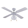 Witte plafondventilator met licht, 4 houten bladen, 105 cm, Salig Aanbieding