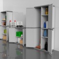 Hoge multifunctionele opbergkast met 2 deuren en legplanken Terry Aanbieding