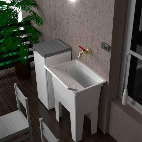 Buiten wasbak monoblock met wasplank 59x41x75cm Jo Aanbieding
