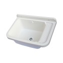 Buitenkraanwasbak in hars aan de muur 50x35x24cm Sink 50 Aanbod