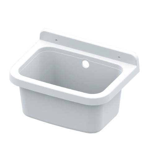 Wandgemonteerde wasbak van hars voor tuinwasgoed 39x39x24cm Sink 40 Aanbieding