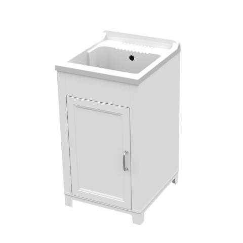 Mobiele wasplaats met kunststof wastrog en 1 deur 45x50cm Mong Aanbieding