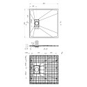 Vierkante douchebak 80x80 cm voor een moderne badkamer Stone 