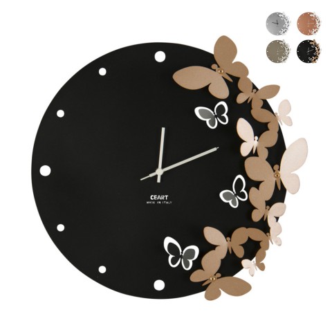 Ronde wandklok 40cm metaal handgemaakt Vlinders 3D dans Ceart Aanbieding