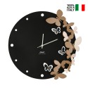 Ronde wandklok 40cm metaal handgemaakt Vlinders 3D dans Ceart Catalogus