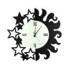 Handgemaakte metalen wandklok rond zon en sterren Ceart Voorraad
