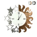 Handgemaakte metalen wandklok rond zon en sterren Ceart Aanbieding