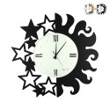 Handgemaakte metalen wandklok rond zon en sterren Ceart Verkoop