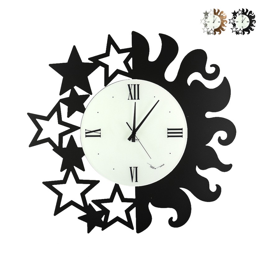 Handgemaakte metalen wandklok rond zon en sterren Ceart Verkoop Handgemaakte metalen wandklok rond zon en sterren Ceart Verkoop