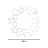 Handgemaakte metalen wandklok rond zon en sterren Ceart Keuze