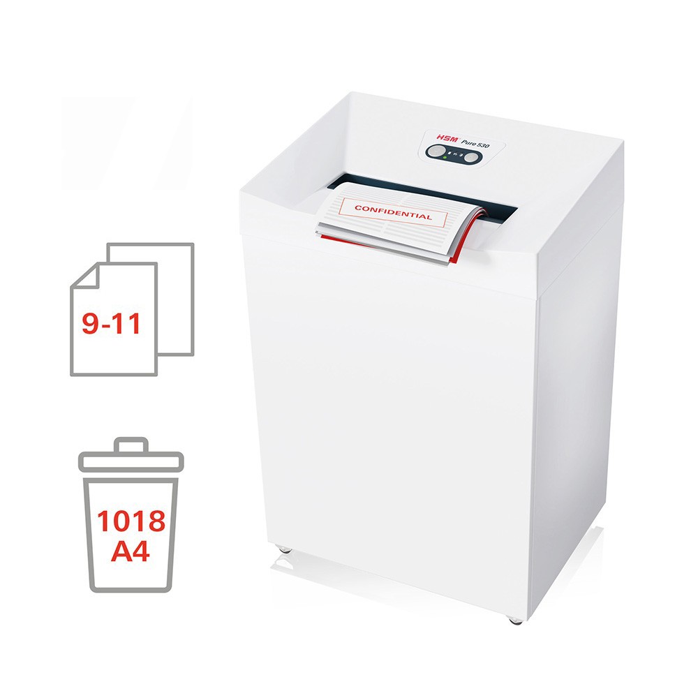 Professionele papiervernietiger voor kantoor 1,9 x 15mm Pure 530 HSM