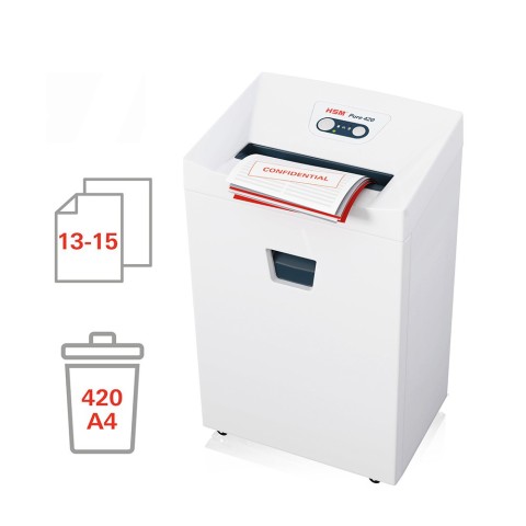 Professionele papierversnipperaar voor kantoor 4,5 x 30mm Pure 420 HSM Aanbieding