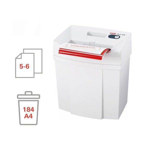 Kantoor papierversnipperaar 5-6 vel 4 x 25mm Pure 120 HSM Aanbieding