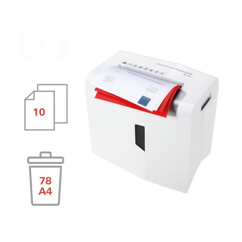 Papierversnipperaar voor kantoor, 10 vellen, snipperbreedte 6mm, geschikt voor CD's, S10 Shredstar HSM Aanbieding