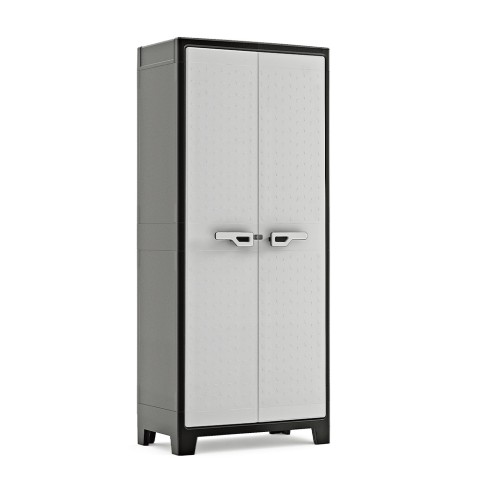 Tuin opbergkast 5 planken grijs zwart Titan Alto XL Keter Aanbieding