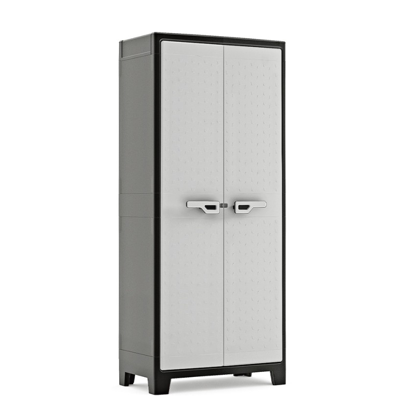 Tuin opbergkast 5 planken grijs zwart Titan Alto XL Keter Aanbieding
