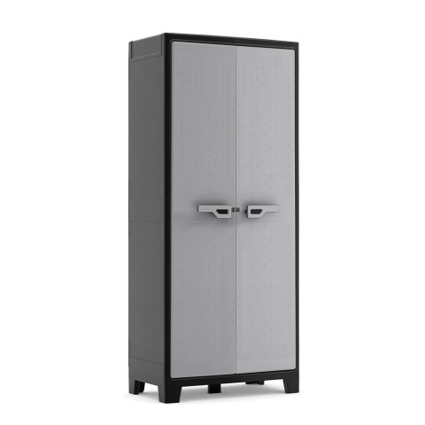 Grijs-zwarte buitenkast met 8 legplanken Titan Multispace XL Keter Aanbieding