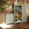 Tuinopbergkast laag met 2 planken Planet Outdoor Keter Korting