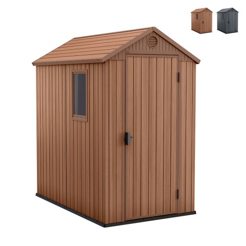 Keter Darwin 4x6 Tuinhuisje PVC Houtlook 125x184x205cm Aanbieding