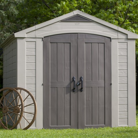 Kunststof tuinhuis met planken 256,4x331,5x243cm Factor 8x11 Keter K209876 Aanbieding
