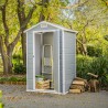 Tuinberging in PVC-hars met vloer 129x103x196cm Manor 4x3 Keter Kosten