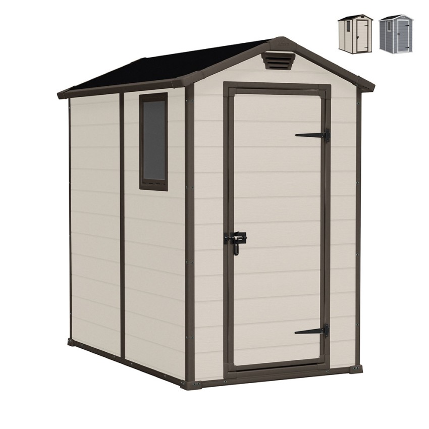 Keter Manor 4x6 Tuinhuis Kunststof PVC 130x192x198cm Aanbieding Keter Manor 4x6 Tuinhuis Kunststof PVC 130x192x198cm Aanbieding