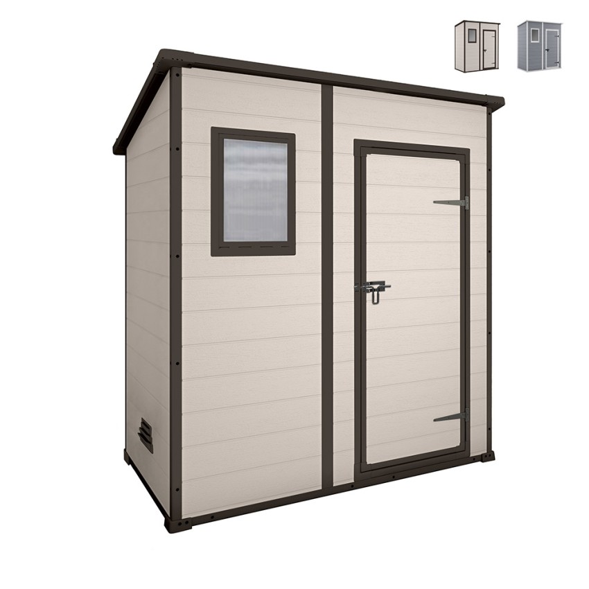 Kunststof tuinhuisje voor opberg gereedschap 183,5x111x200,5cm Manor Pent 6x4 Keter Aanbieding Kunststof tuinhuisje voor opberg gereedschap 183,5x111x200,5cm Manor Pent 6x4 Keter Aanbieding