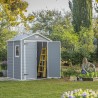 Keter Manor 6x5 tuinhuis 185x152x226cm in PVC-hars Prijs