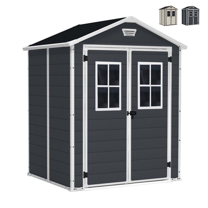 Keter PVC Tuinhuisje met Ramen 185x152x226cm Manor 6x5 Aanbieding