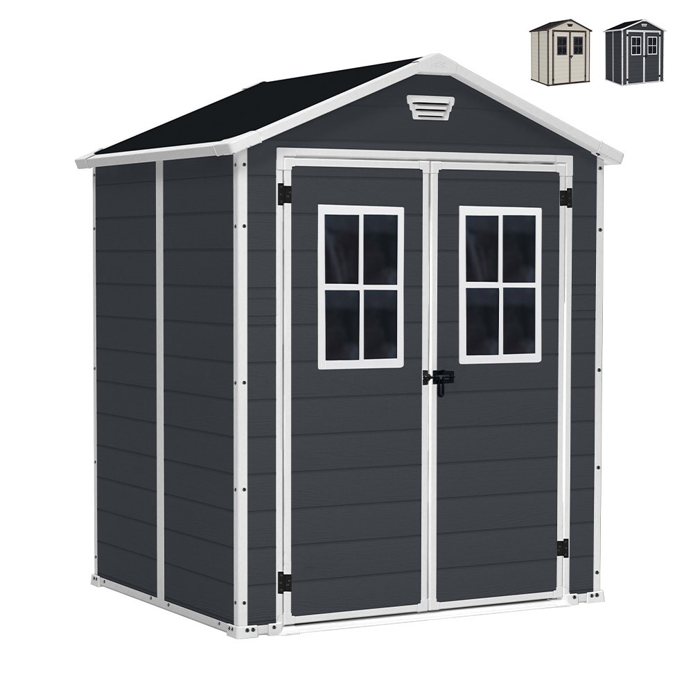 Keter PVC Tuinhuisje met Ramen 185x152x226cm Manor 6x5