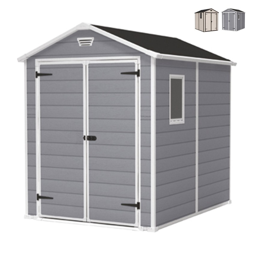 Grote PVC tuinhuis van hars 185,8x236,8x227cm Manor 6x8 Keter Verkoop Grote PVC tuinhuis van hars 185,8x236,8x227cm Manor 6x8 Keter Verkoop