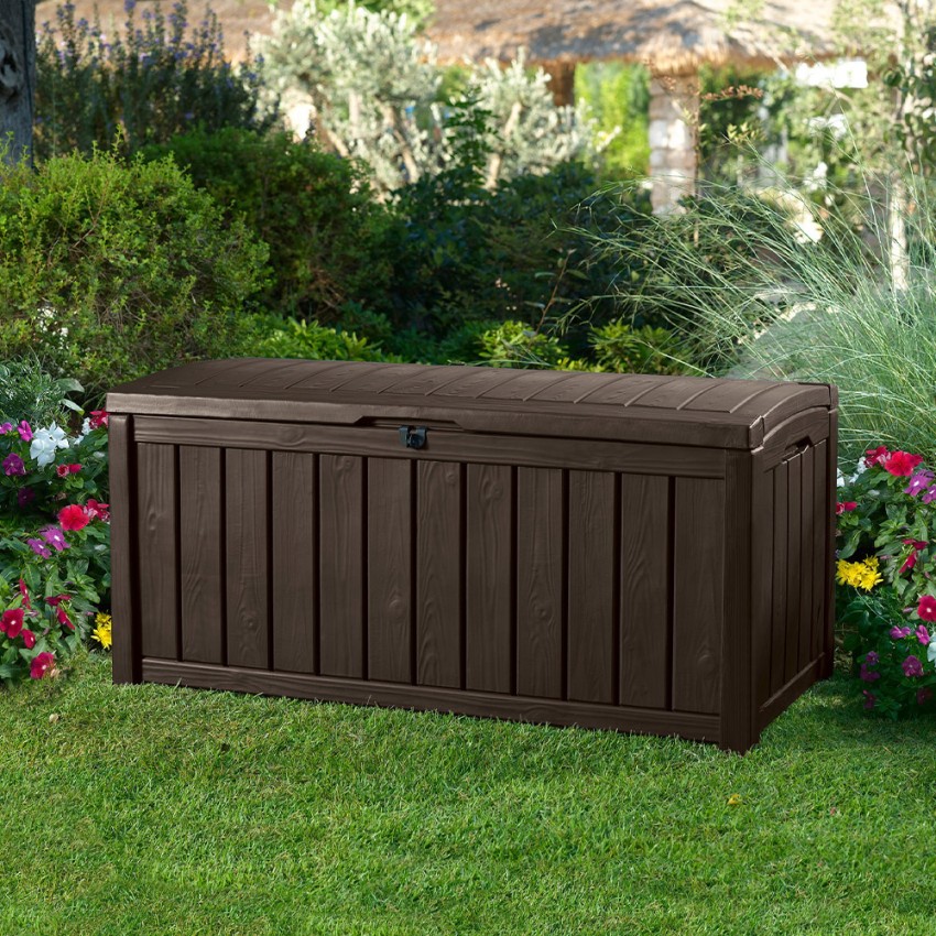 Tuinopbergbox multifunctioneel in hars Glenwood Keter K208987 Aanbieding Tuinopbergbox multifunctioneel in hars Glenwood Keter K208987 Aanbieding