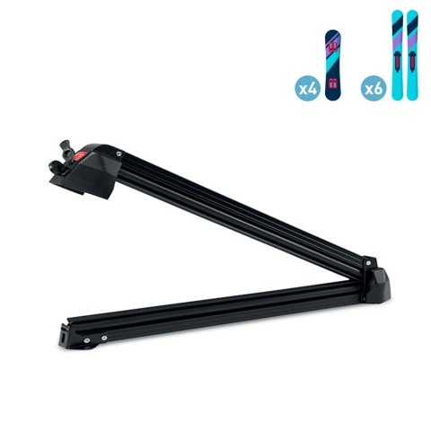 Universele dakdrager voor auto's, geschikt voor 6 paar ski's of 4 snowboards Aluski 6 Aanbieding