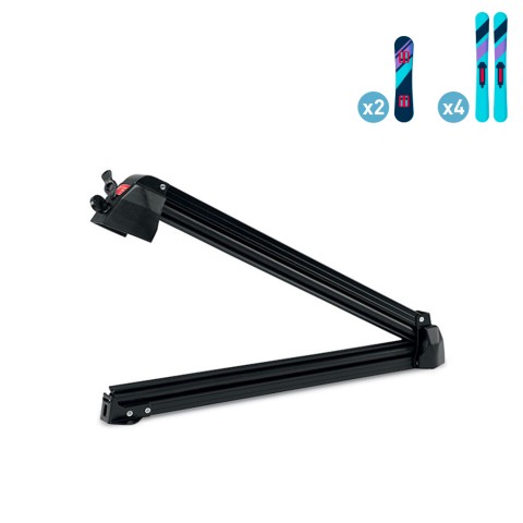Universele autotassendrager voor 4 paar ski's of 2 snowboards Aluski 4 Aanbieding