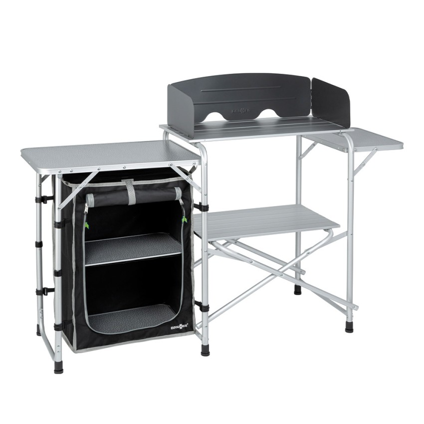 Opvouwbare campingkeukenkast aluminium Snack Easy Black Brunner Aanbieding
