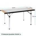 Quadra Tropic 6 Brunner opvouwbare campingtafel met houten aluminium blad 146x70 Keuze