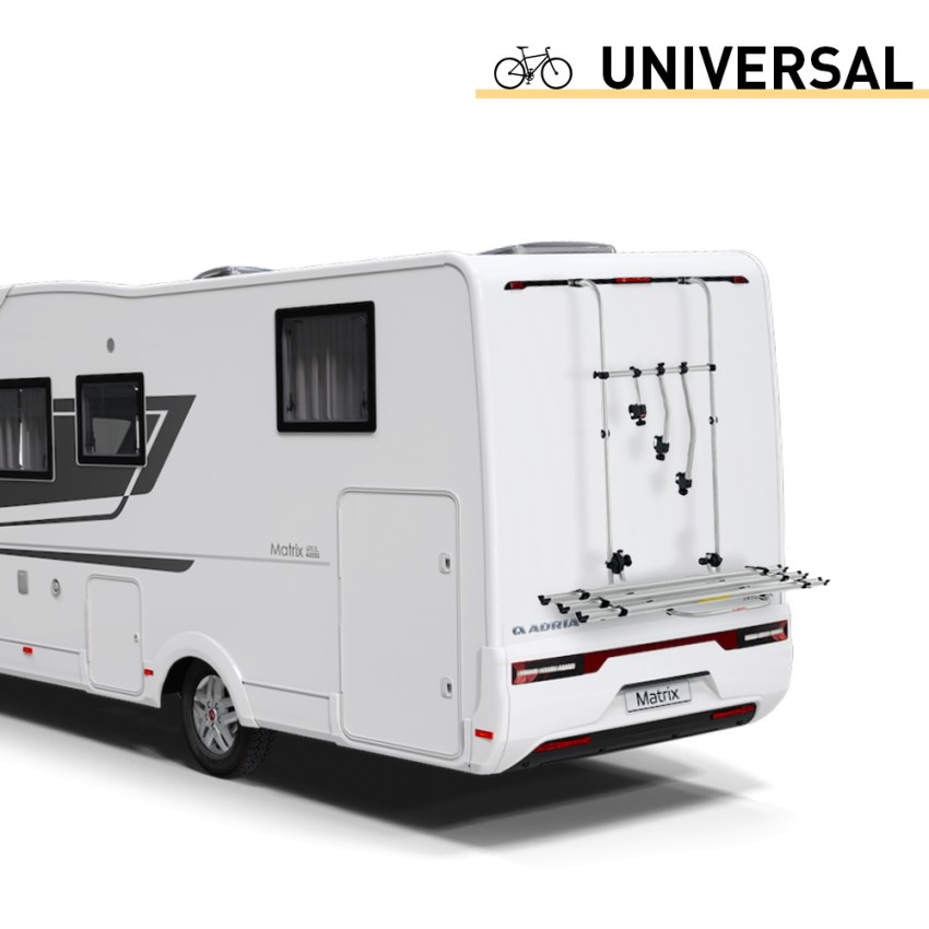 Achterdrager voor 3 fietsen verstelbaar h95-140cm Bici Ok Camper Aanbieding Achterdrager voor 3 fietsen verstelbaar h95-140cm Bici Ok Camper Aanbieding