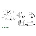 Opblaasbare caravan luifel Skia 400 zonnescherm Aerocamping Brunner Kortingen