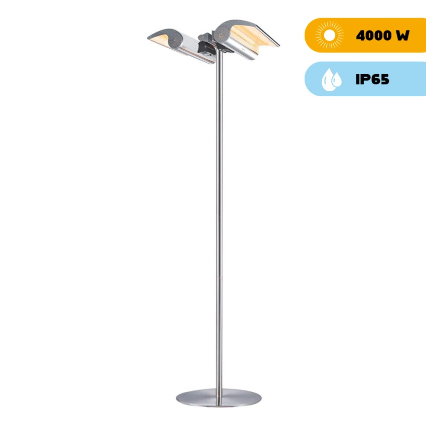 Staande terrasverwarmer met 2 infraroodlampen voor buiten Heat Aanbieding Staande terrasverwarmer met 2 infraroodlampen voor buiten Heat Aanbieding