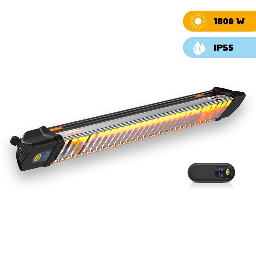 Infrarood Verwarming Binnen Buiten Afstandsbediening Schuko Stekker Iris 1800W Verkoop